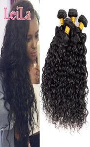 Onda de água do cabelo virgem brasileiro 4 pacotes leila tramas duplas molhadas e onduladas extensões de cabelo humano tece 828 polegadas água brasileira w95531740