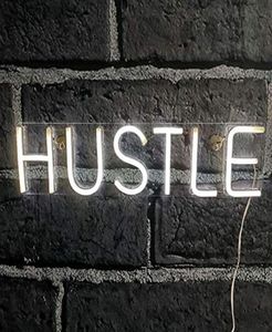 Nattljus Hustle LED Neon Sign Light Wall Art Decorative Show Hanging Signs For Bedroom Room Party Home Bar Decor USB Powered9448132