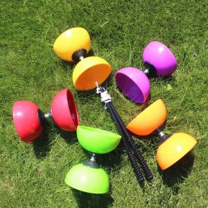 Equipment Doubleheaded Large Leather Bowl Diabolo Juggling Spinning Chinese Yo Yo Classic Toy Children Juggling Toy with Handle and Rope