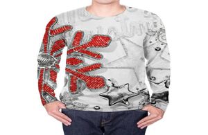 Men039s Magliette Natale Maglietta a maniche lunghe Uomo Anno Festa Punk Rock Fiocco di neve Maglietta Abbigliamento uomo Casual JapanMen039s7040042