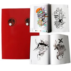 ACPESORES TATTOO BOOK ALBUM Acht Wissen Cartoon Pop Ghost Muster Figur Affe Schädel Tiergott Dragon Tattoo Linear Print Manuskript