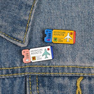 Internet Celebrity Cute Cartoon Brooch Xiao Zhan Same Style Flight Ticket Denim Badge Backpack Collar Pin Accessories