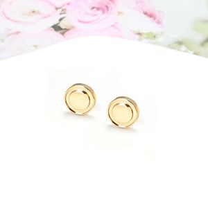 High Edition Screw Stud Love Earrings for Women Girls Ladies Gold Silver RoseGold Color Classic Designer Jewelry
