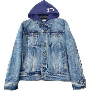 Kvinnors jackor brev ce 003 fleece jean fickor par designer mjuk huva ytterkläder huva mode denimrockar 240301