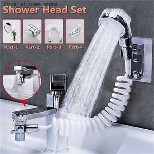 Bathroom Sink Faucets Bathroom shower head basin faucet external shower toilet keeping filter flexible nozzle set shampoo manual shower Q240301