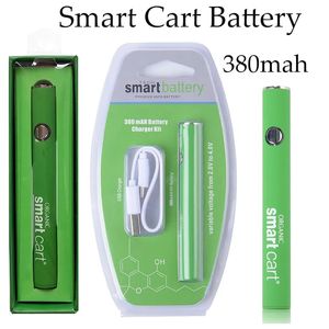 Batteria Smart Cart 380mAh Voltaggio variabile con caricatore USB Penna Vape adatta per cartucce di olio denso da 510 fili