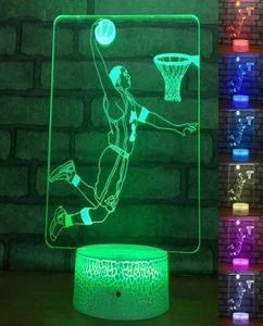 Night Lights Sports Series Bedside Light for Kids Gifts Baby Sleeping Lighting 3D Basketball Player Table Lamp LED Nightlights Dan8563707