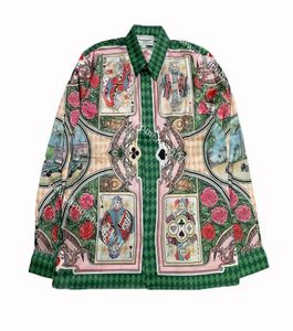 King Playing Card Printed Silk Long Sleeved Shirt For Men and Women Lose British Shirts7328414