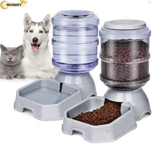 Fütterung 3,8 l Automatische Hundefutterwaterer Wasserer Haustier Futter Schüssel Schwerkraft Wasserspender Haustierschale für Hunde Katzen Hundezubehör