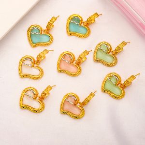 20style18k Gold Plated 925 Silver Luxury Brand Letters Letters Stud heictric Chicken Heart Crystal Rhinestone arring party party jewerlry