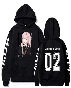 2021 Anime Hoodie Zero Two Hoodied Long Sleeve Streetwear Darling In the Franxx Menwomen Unisex Sport Hoody Tops Y08029417612