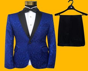 Blazer in pizzo ricamato da uomo completo da sposo con pantaloni da uomo abiti da sposa costume cantante abbigliamento da scena vestito formale4362581