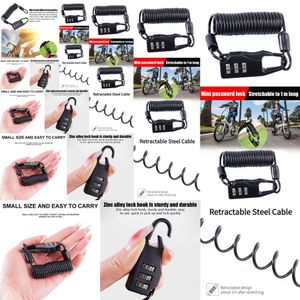 New New New New Helmet Portable Lock 3 Digit Steel Frame Cable Mountain Security Password Code Cycling Combinatio Z3k8