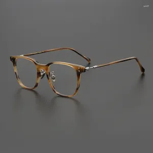 Montature per occhiali da sole Occhiali da vista classici giapponesi quadrati in acetato da uomo Occhiali da vista vintage retrò tartaruga multicolor occhiali da donna