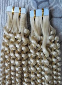 Saç Uzatma Bant 100 İnsan Saç 613 Renk 100g 16 ila 24 inç Remy Brezilya Afro Kinky Gevşek Bant İnsan Saçında 40PC7921408