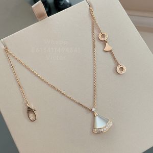 Diva dream Skirt series designer necklace for woman White mussel Gold plated 18K highest counter quality luxury brand designer 925 silver with box 009
