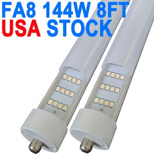 8 피트 LED 전구, LED 상점 조명 단일 핀, V 모양 8 피트 LED 튜브 조명, T8 T12 FA8 LED 전구, 90W 10000LM, 밀키 커버, 형광성 튜브 교체 크레스트