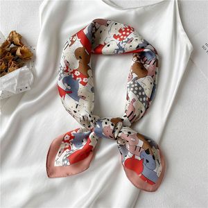 70x70cm Presbyopia Designer Letters Tryck blommor Silk Scarf Headband For Women Fashion Daily Long Handle Bag Scarves Paris Axel Tote Bagage Ribbon Head Wraps