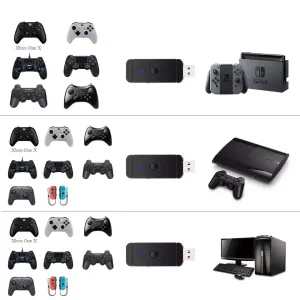 Stativ Jysns130 trådlös gamepad -mottagare -omvandlare för Nintend Switch PS3 PS4 XboxOne S Game Controller USB -adapter