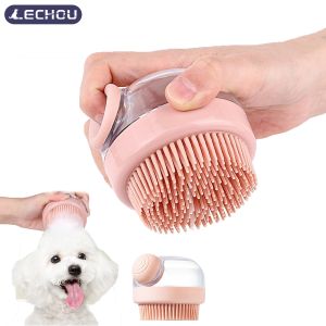 Grooming Cat Bathing Brush Comb Silicone Dog Massage Brush Hair Beauty Cleaning Brush Soft Shampoo Dispenser Dog Cat Cleaning Tools Comb