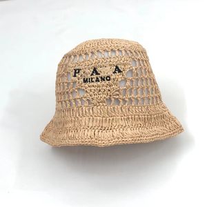 プラ織り生地のバケツハットクラシックイタリアの高級ブランドデザイナー女性の麦わら帽