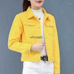 Giacche da donna giacche 8 colori rosa giallo blu rosso jean primavera primavera estate corto short jeans coat c67 240301