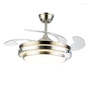 Lampadari Moderni Conversione di frequenza invisibile Telecomando Famiglia Soggiorno Sala da pranzo Semplice ventilatore a soffitto Lampadario LX112417