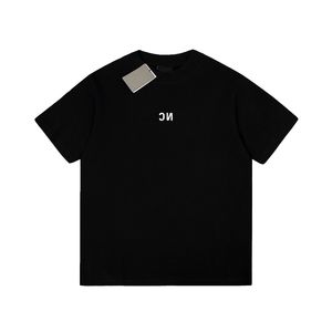 Ciężkie wykonane lustrzane litery w stylu Paris Drukuj koszulka designerka koszulka wiosna lato swobodny deskorolka mody mężczyzn Kobiet Tshirt 24ss 0301