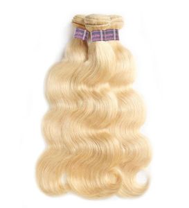 ISWHOW BRASILIAN BODY WAVE HUMMA HÅR BUNDLAR WEFT 613 Blond Color 3PCS LOT PERUVISK HÅR Väv för kvinnor alla åldrar 1030inch750574280069