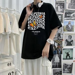 Men's Hoodies Butterfly And Letter Graffiti T-shirt Summer Blakc Tee Short Sleeve Casual Thick Cotton T Shirt Women Korean Styles Tops