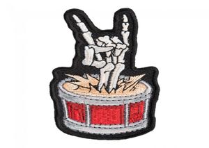 Rock the Drums Skeleton Horns Patch Musical Instruments Haftowane żelazo na łatkach 175325 cala 8604969