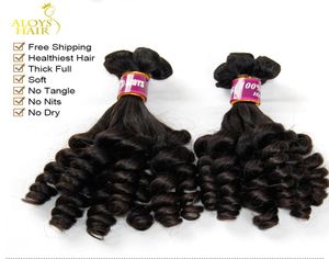 3pcs Lot Unprocessed Raw Virgin Indian Aunty Funmi Human Hair Weave Nigerian Style Bouncy Spring Romance Curls Thick Soft Hair Ext3440219