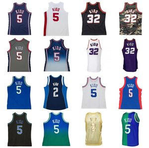 Zszyte koszulki do koszykówki Jason Kidd 1994-95 99-00 06-07 Mesh Hardwoods Classic Retro Jersey Men S-6xl