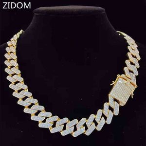 Erkekler hip hop zinciri kolye 20mm ağır eşkenar eşyalar Küba zincirleri buzlu bling kolye moda takı için hediye 2111232243