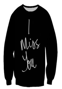 I miss you I am sorry letter men women pullover sweatshirt plain sweatshirt 3D printed cool sweatshirts streetstyle sweatshirts1441481