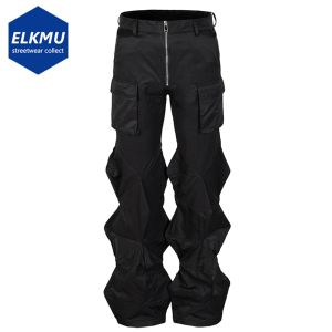 Pants Fashion 3D Clipping Cargo Pants Men 2023 Streetwear Baggy Flared Pants Luxury Designer Hipster Pants Loose Trousers