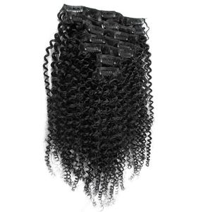 7st Mongolian Afro Kinky Curly Clip Ins Human Hair 100g African American Afro Kinky Hair Clip in Extensions 16quot 18quot 206067334