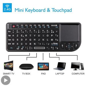 Keyboards Backlit Mini Wireless Keyboard French Azerty Spanish In Russian Language With Touchpad N Air Mouse For PC Smart TV Box RGB Kit