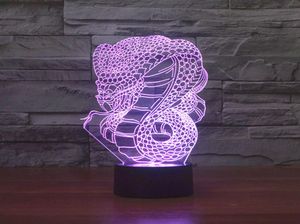 3D Illusion Dragon Snake Glow LED Colorful Change Desk bordslampa med 15 nycklar Remote Control6167424