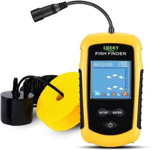 Finders Lucky Portable Fish Finder Sonar Czujnik Kolor Wyświetlacz Echo Sounder Depth Alarm Transducer Kayak Boat Fishfinder 0,7100m wędkarstwo