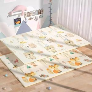 Baby Folding Crawling Activity Mat Kids Cartoon Waterproof Game Carpet Doublesided Childrens Soft Foam Pad 240223