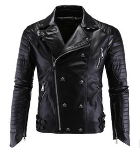 Fashion Men039S Winter Leather Jackets Faux Jacket Korean Stylish Slim Fit Coats Men Moto Skull Suede Jacket For Men M5XL PA4467294