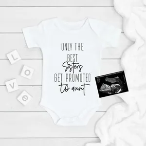 Rompers Only The Sisters Get Promoted To Aunt Born Baby Bodysuit Cotton Boys Girls Infant Ropmers Pregnancy Announcement Onesies