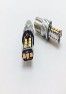 10PCSエラーBAU15S 7507 PY21WアンバーイエローLED 15SMD LED電球フロントまたはリアターンシグナルライトホワイトアンバー4076644