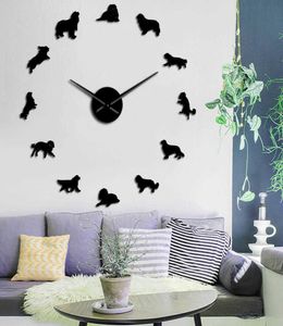 Bezkręgowy Cavalier King Charles Spaniel 3D DIY Wall Clock Dog Pet Puppy Shop Wall Art Deco Kreatywne naklejki do salonu x07266964923