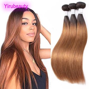 Peru Ombre İnsan Saç 1B30 3 Paket 1028inch Saç Ürünleri Düz 1b 30 Çift atkı bakire saç ruyibeauty9185720