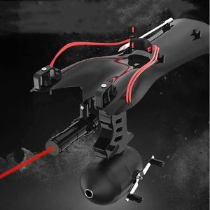 Bow Arrow Powerful Hunting Slingshot Fishing Gun Catapult Outdoor Laser Arrows Hunter Hand Guard Rubber Bands Fish Sling Shot Bow Sho YQ240301