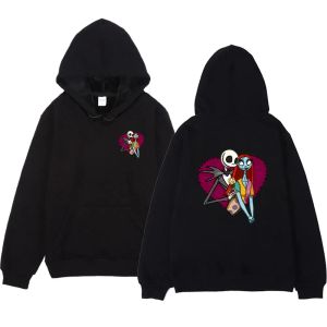 Sweatshirts New the Nightmare قبل طباعة عيد الميلاد يطبع الفتيات القطن الفتيات الأطفال الدافئين الصوف مقنعين رجال من النوع الثقيل من النوع الثني للنساء