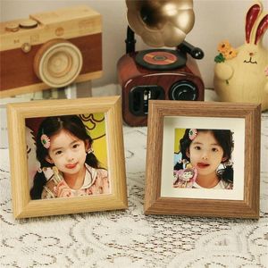 Frames 3 Inch DIY Gift Children Retro Po Mini Square Small Frame Placement Stereo Couple Home Decoration Ornaments