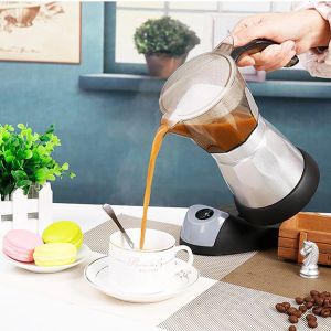 Narzędzia 150 ml/300 ml elektryczne Moka Pot Percolators Włoski Mocha Kawa producent kawy 220V Piezro kuchenne